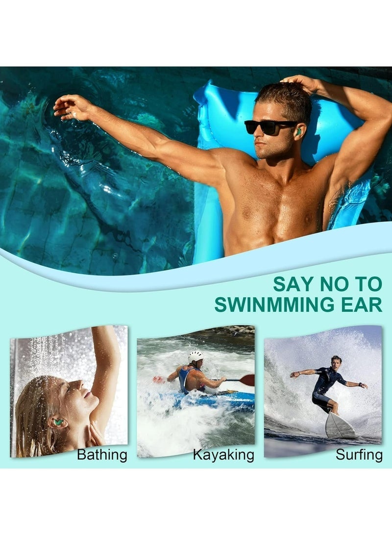 Swimming Ear Plugs For Adults, 3 Pairs Waterproof Reusable Silicone Swim Earplugs For Swimming Surfing Snorkeling Showering and Water Pool, Beach, Ocean (Adults & Teens 14+) - Image 5